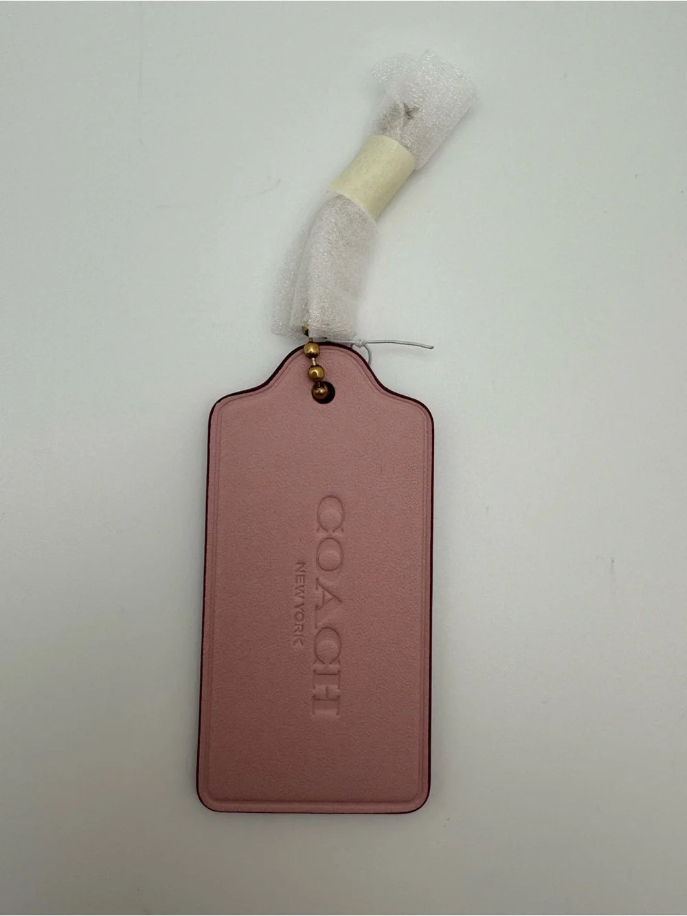 NWT Coach CBA17 Large Leather Hangtag Bag Charm Aurora Pink Hang Tag - Picture 6 of 14